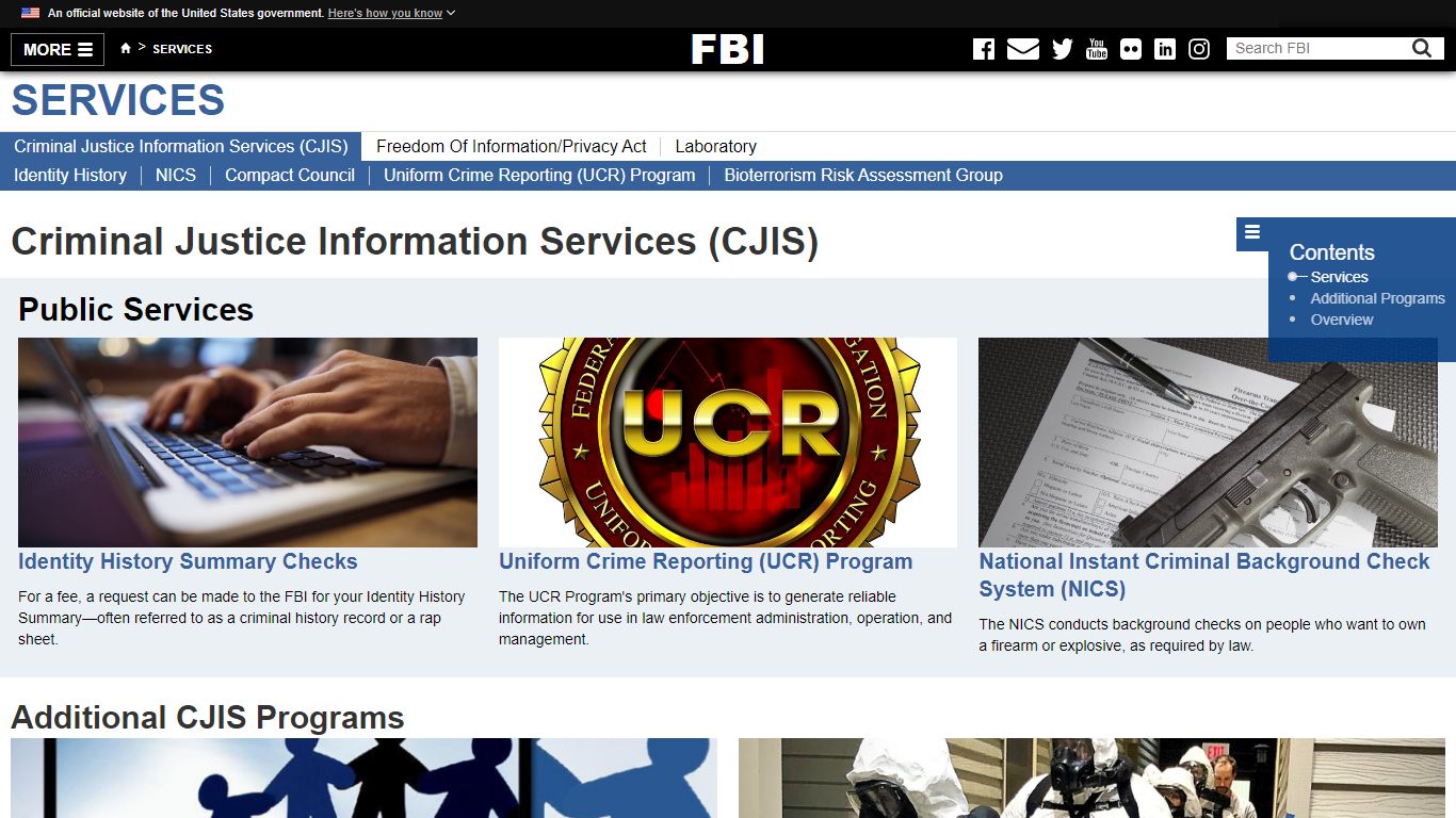 Criminal Justice Information Services (CJIS) — FBI